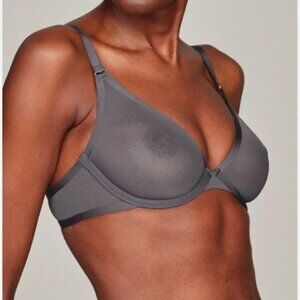 Cuup The Plunge - Mesh Bra in Slate (Deep Gray) 32B